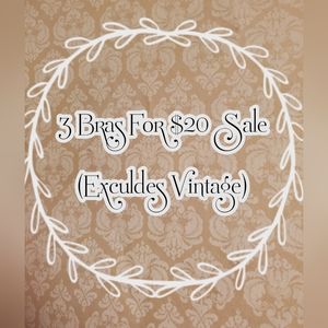 Closet Bra Sale . Bundle 3 Bras/$20 ( Excludes Vintage)